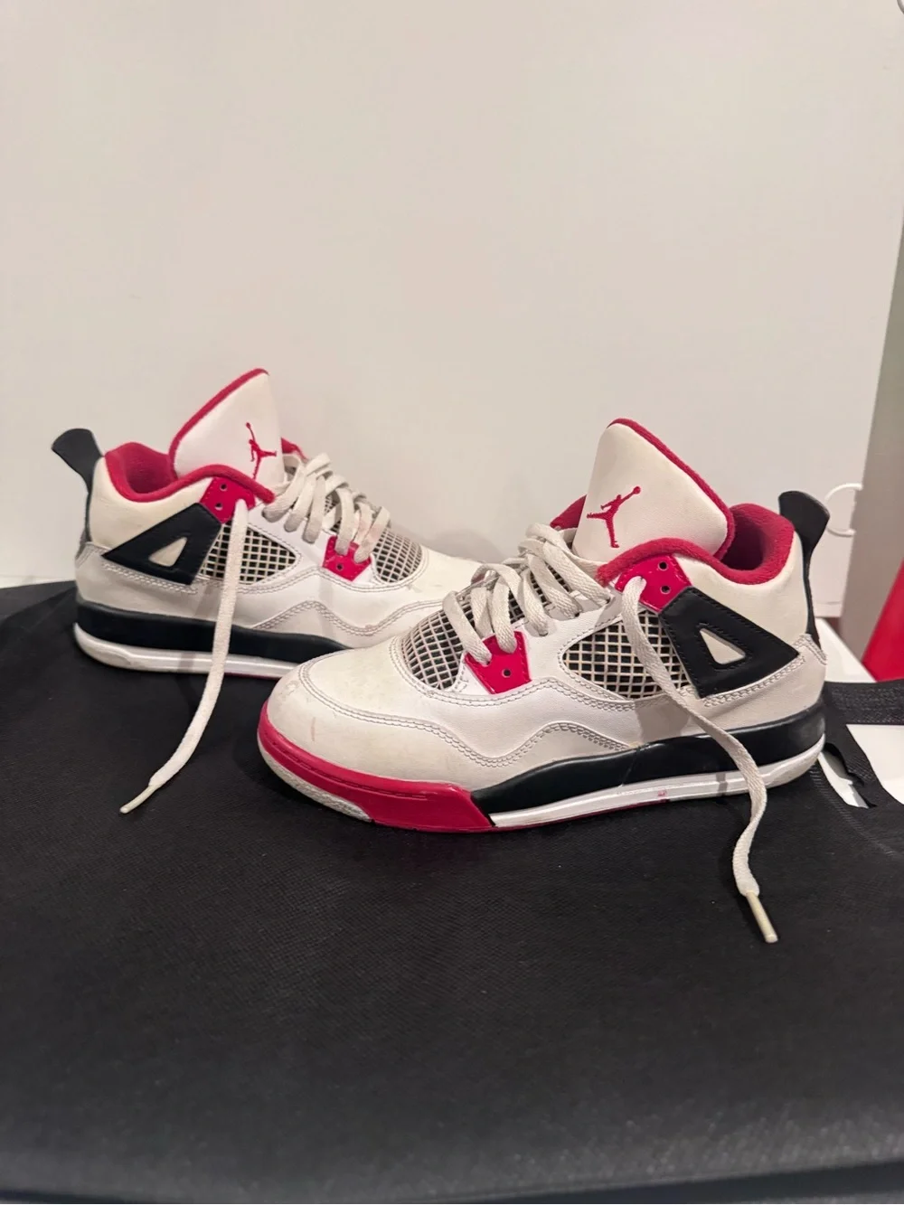 Nike Kids White and Red Jordan Sneakers